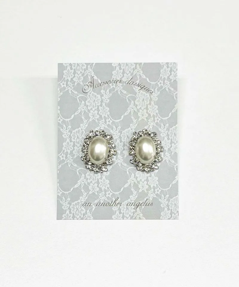 Pearl Vijoux relief Clip-on earrings/an another angelus [51BB04a004].