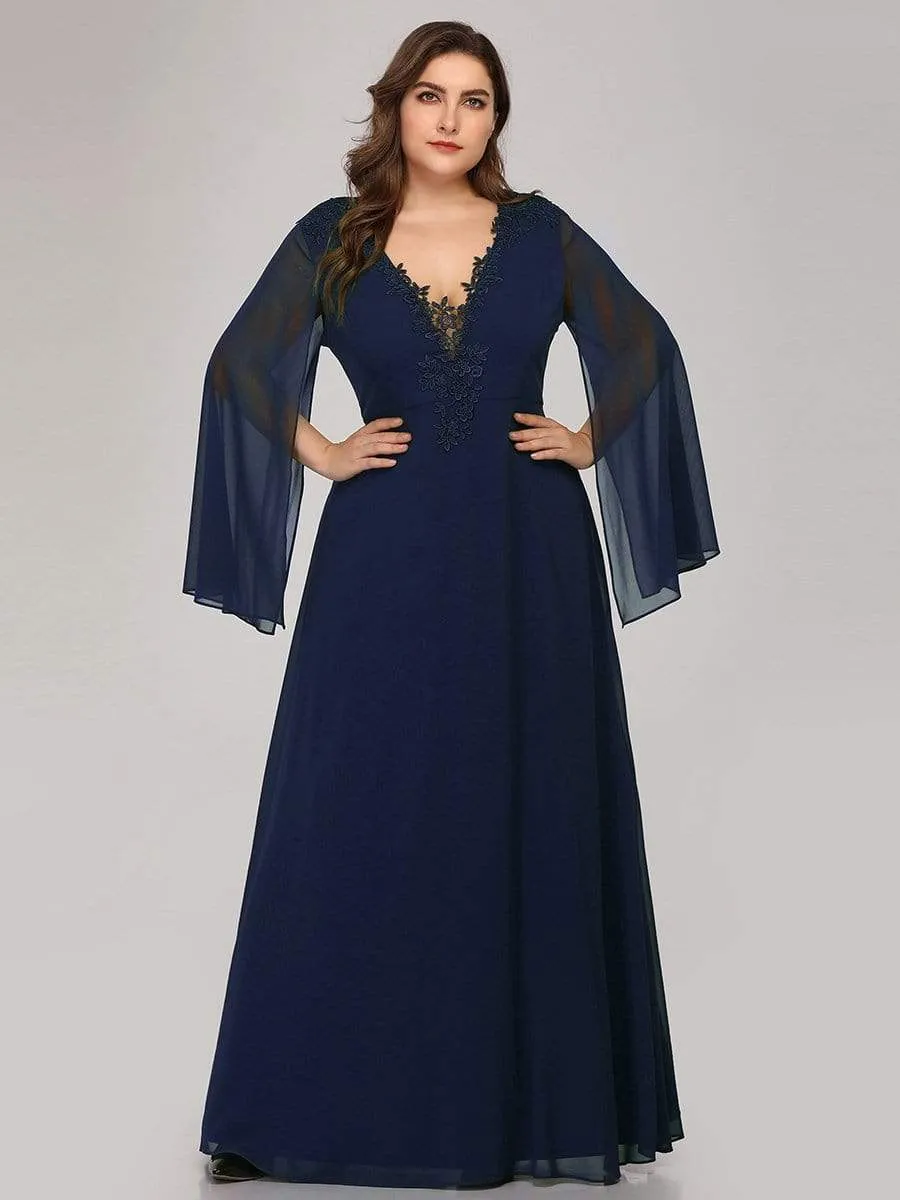 Plus Size Mother of the Bride Gowns for Women with Long Sleeves