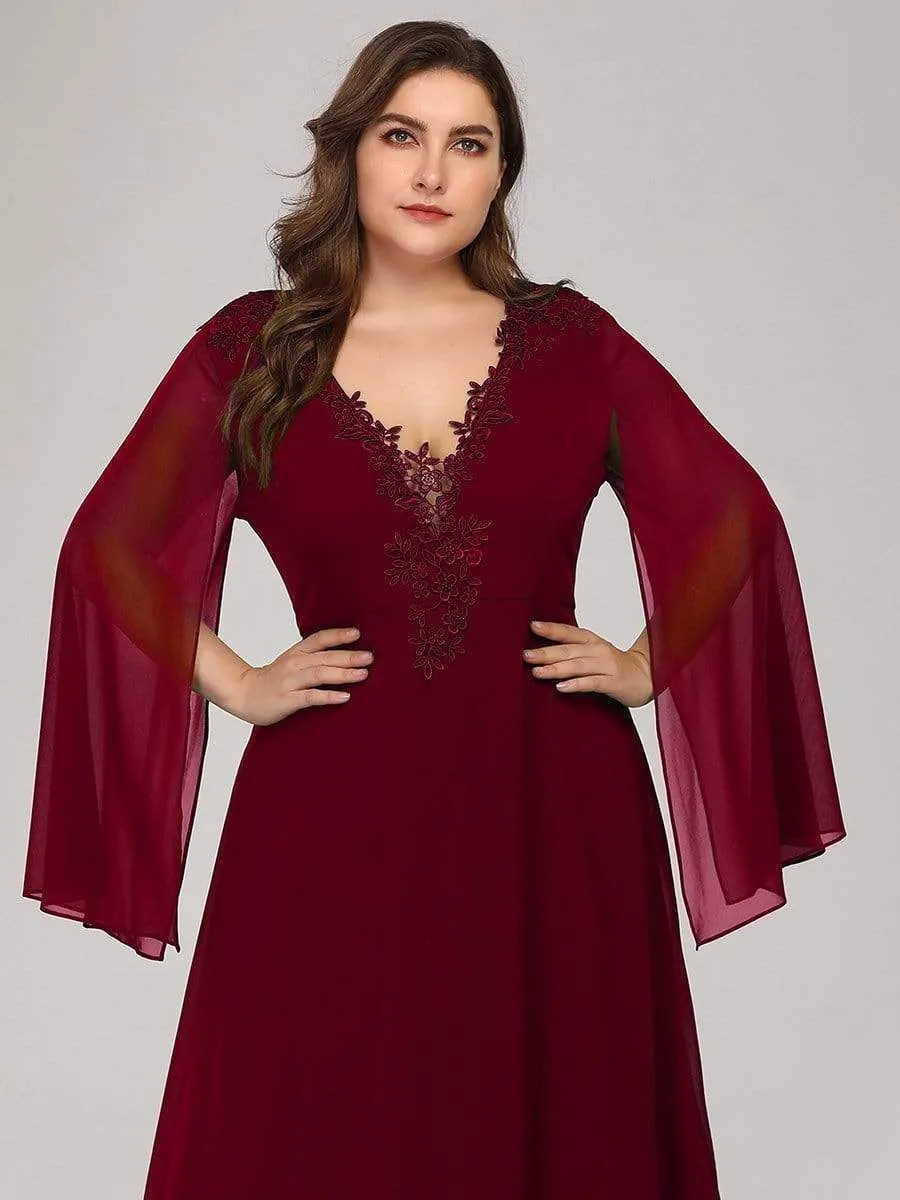 Plus Size Mother of the Bride Gowns for Women with Long Sleeves