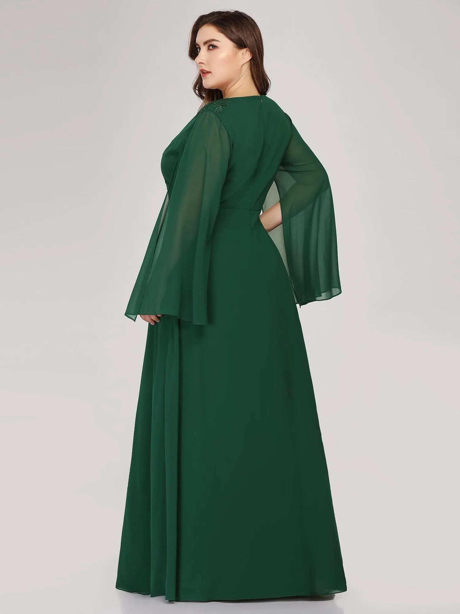Plus Size Mother of the Bride Gowns for Women with Long Sleeves
