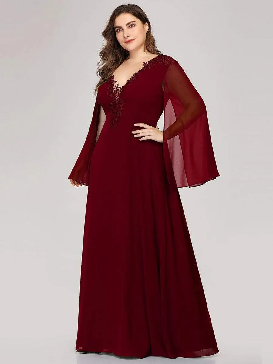 Plus Size Mother of the Bride Gowns for Women with Long Sleeves