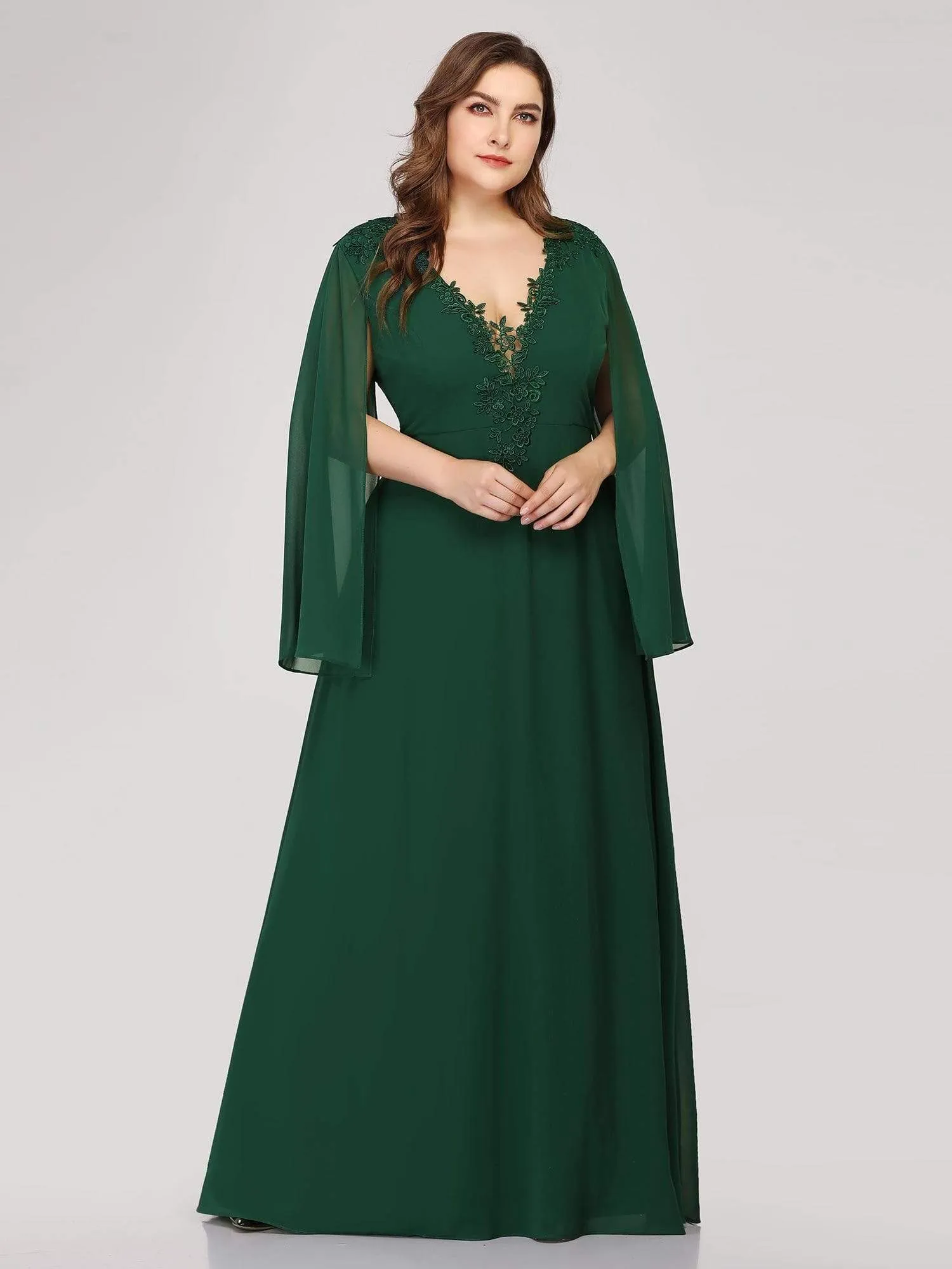 Plus Size Mother of the Bride Gowns for Women with Long Sleeves