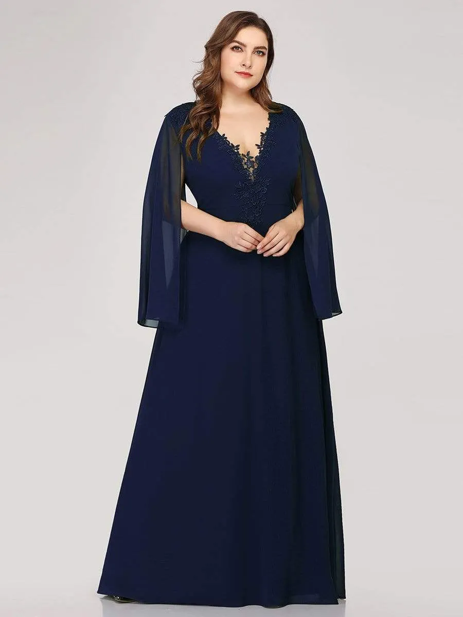 Plus Size Mother of the Bride Gowns for Women with Long Sleeves
