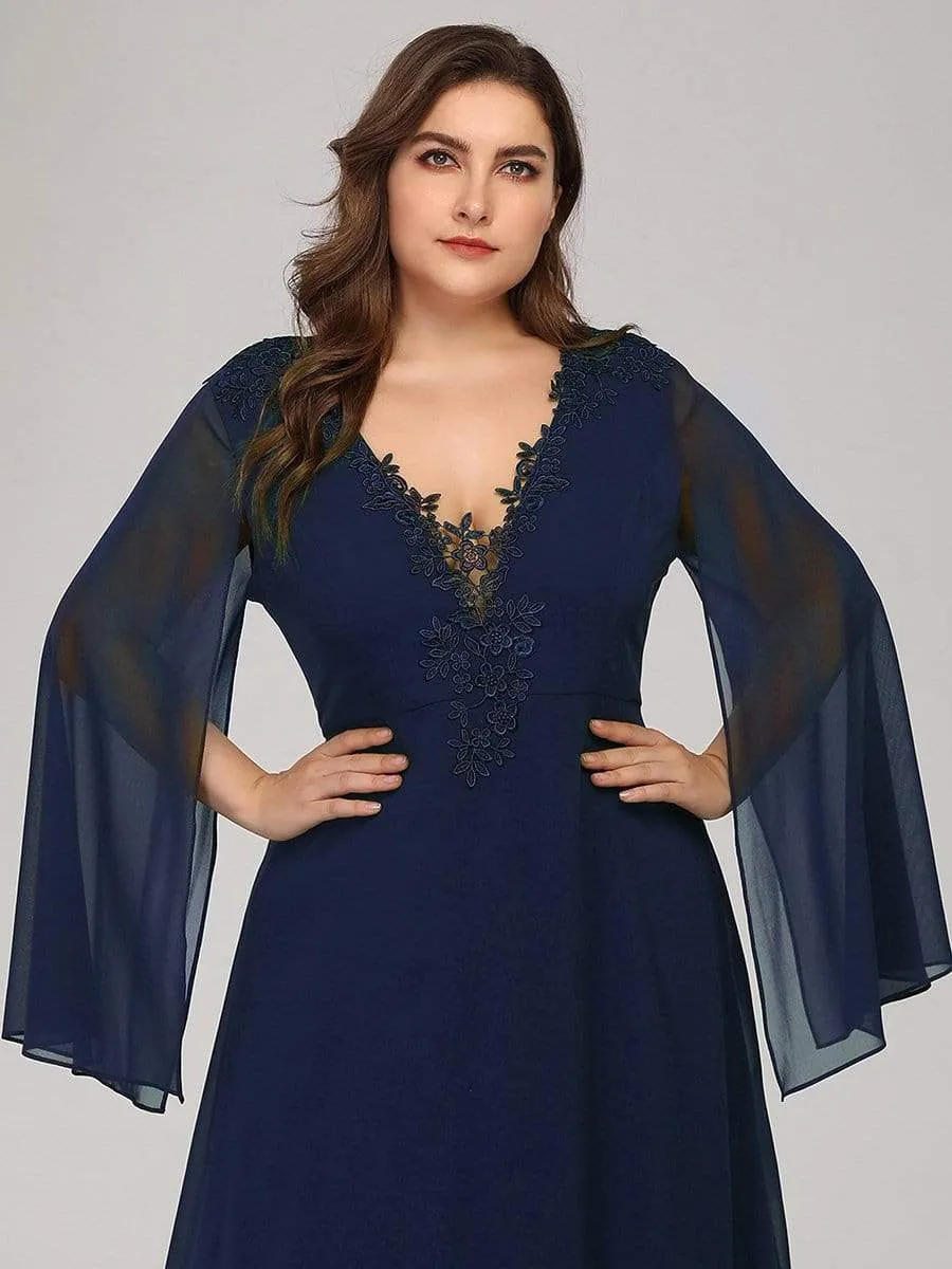 Plus Size Mother of the Bride Gowns for Women with Long Sleeves