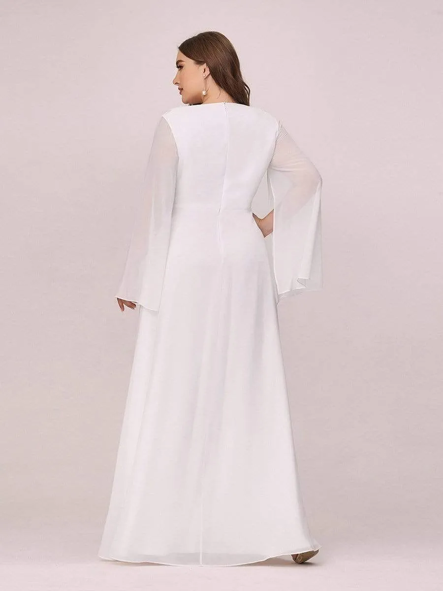 Plus Size Mother of the Bride Gowns for Women with Long Sleeves