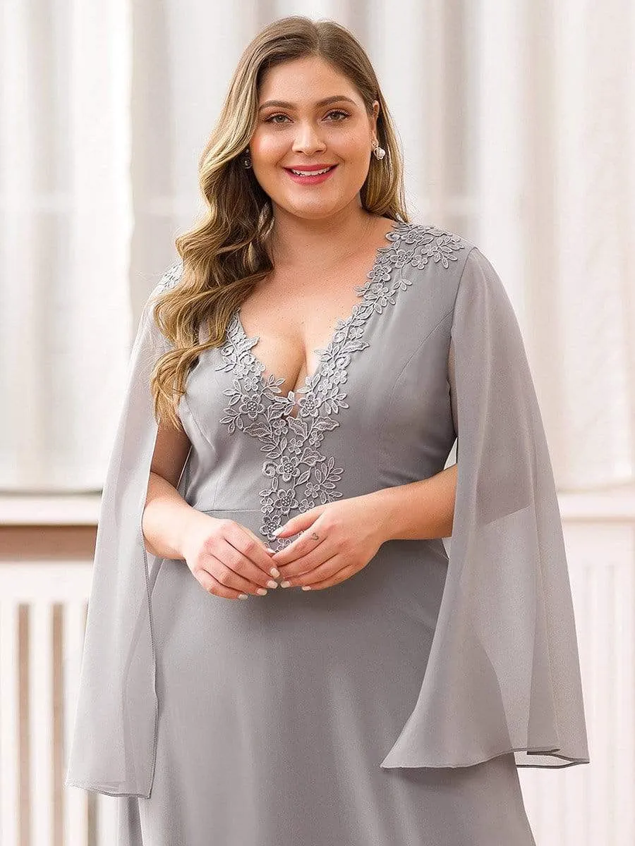 Plus Size Mother of the Bride Gowns for Women with Long Sleeves