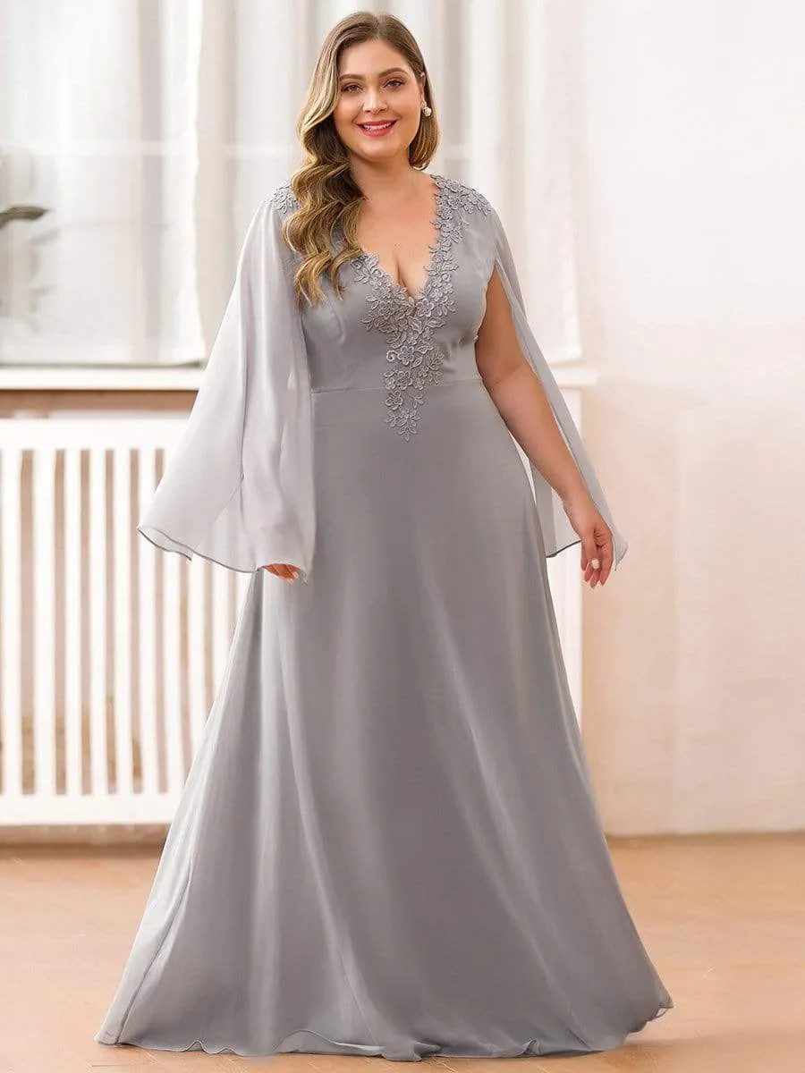 Plus Size Mother of the Bride Gowns for Women with Long Sleeves