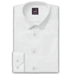 Pure Cotton - Long Sleeve - White with Blue Dot Diamonds