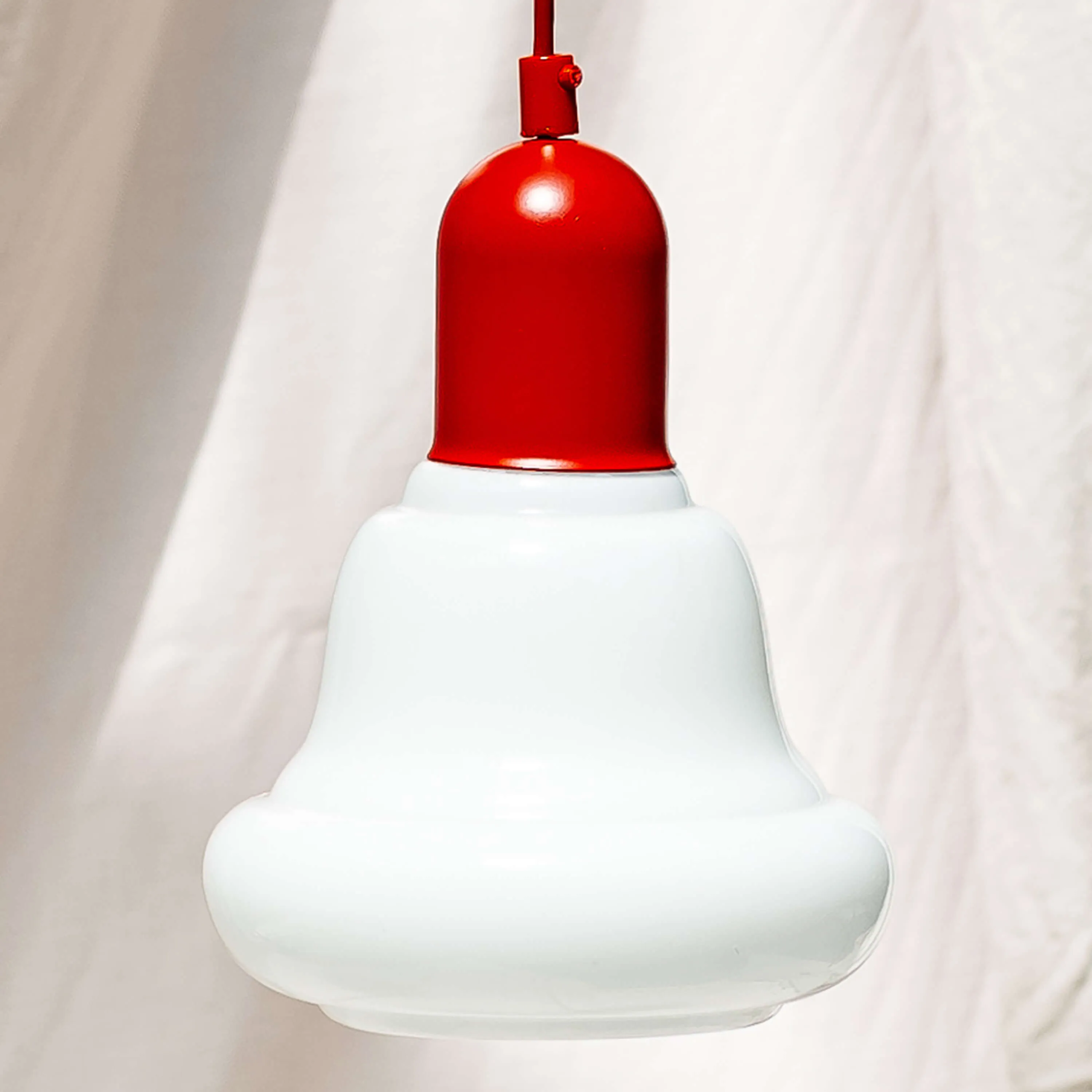 Red small opaline ceiling pendant
