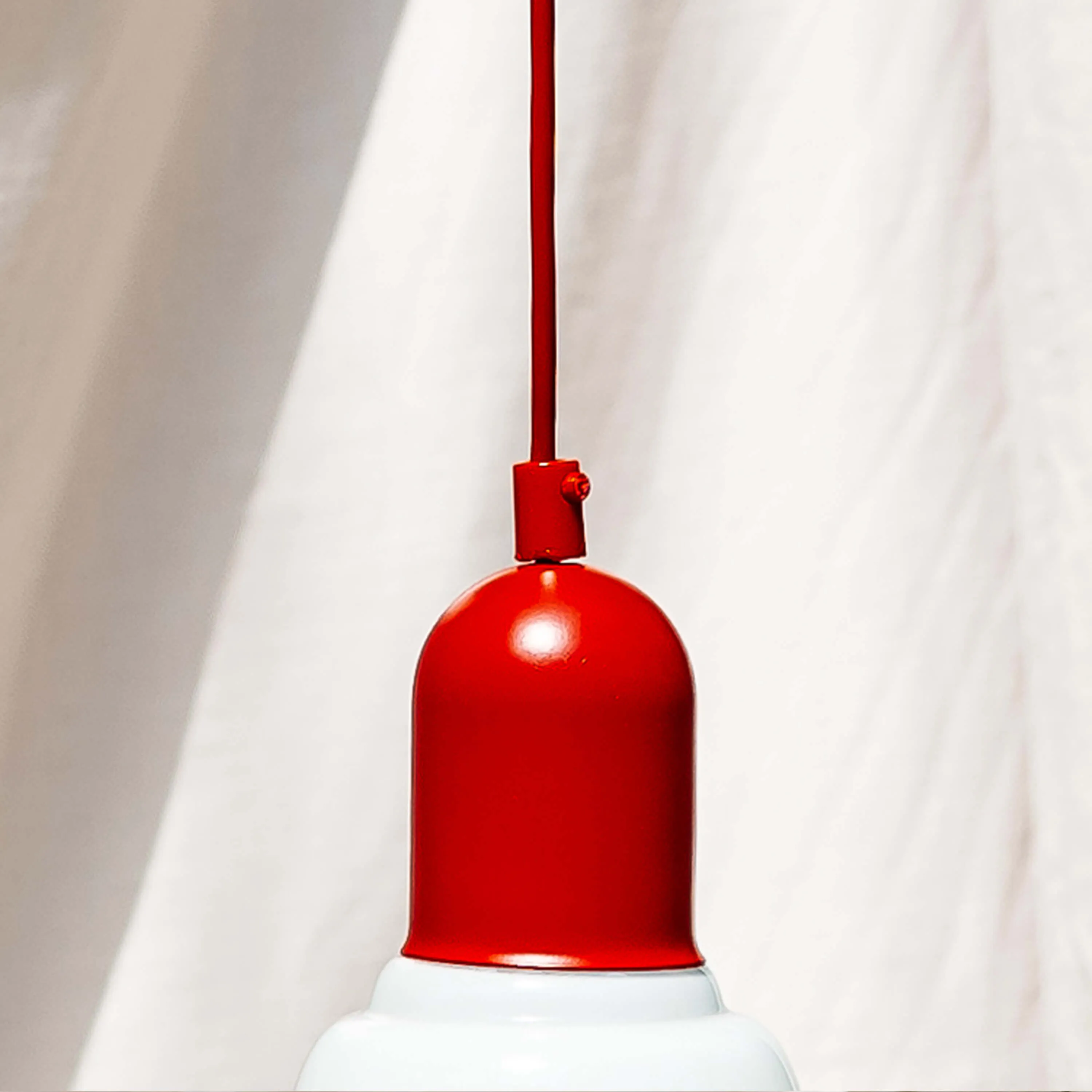 Red small opaline ceiling pendant