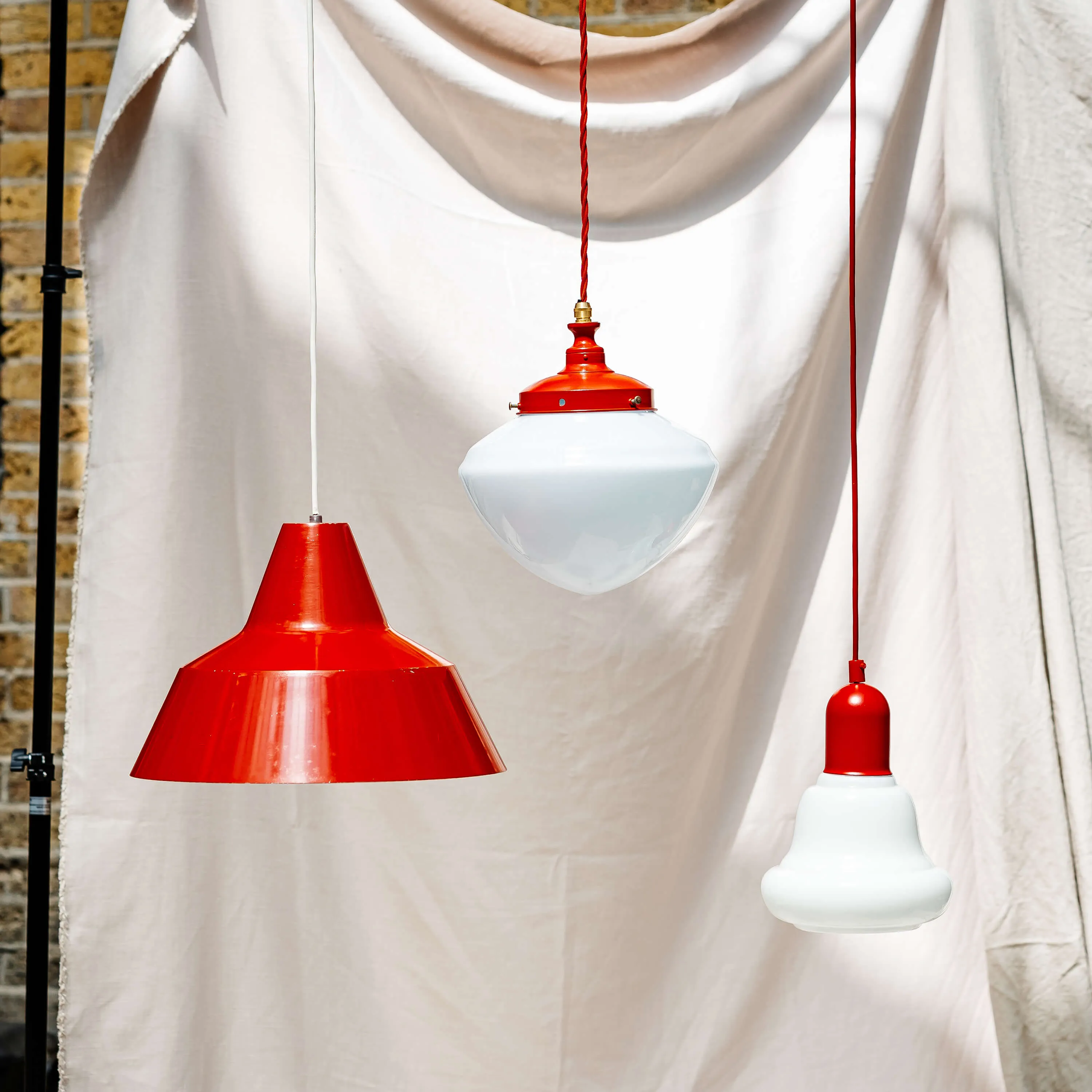 Red small opaline ceiling pendant