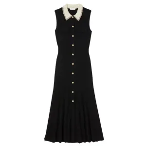 SANDROContrast-Collar Midi Dress