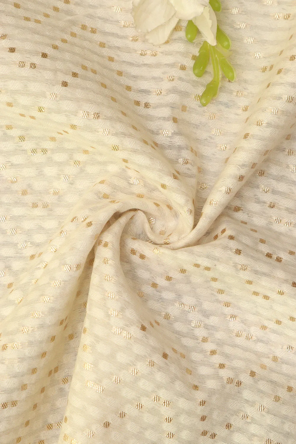 Vibrant Dyeable Banarasi Cotton Silk Fabric ( 1 Mtr )