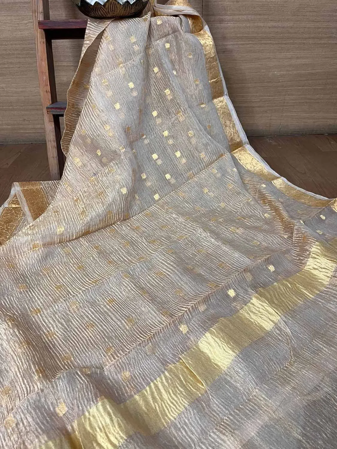 Vibrant Dyeable Banarasi Handloom Tissue Silk Dupatta