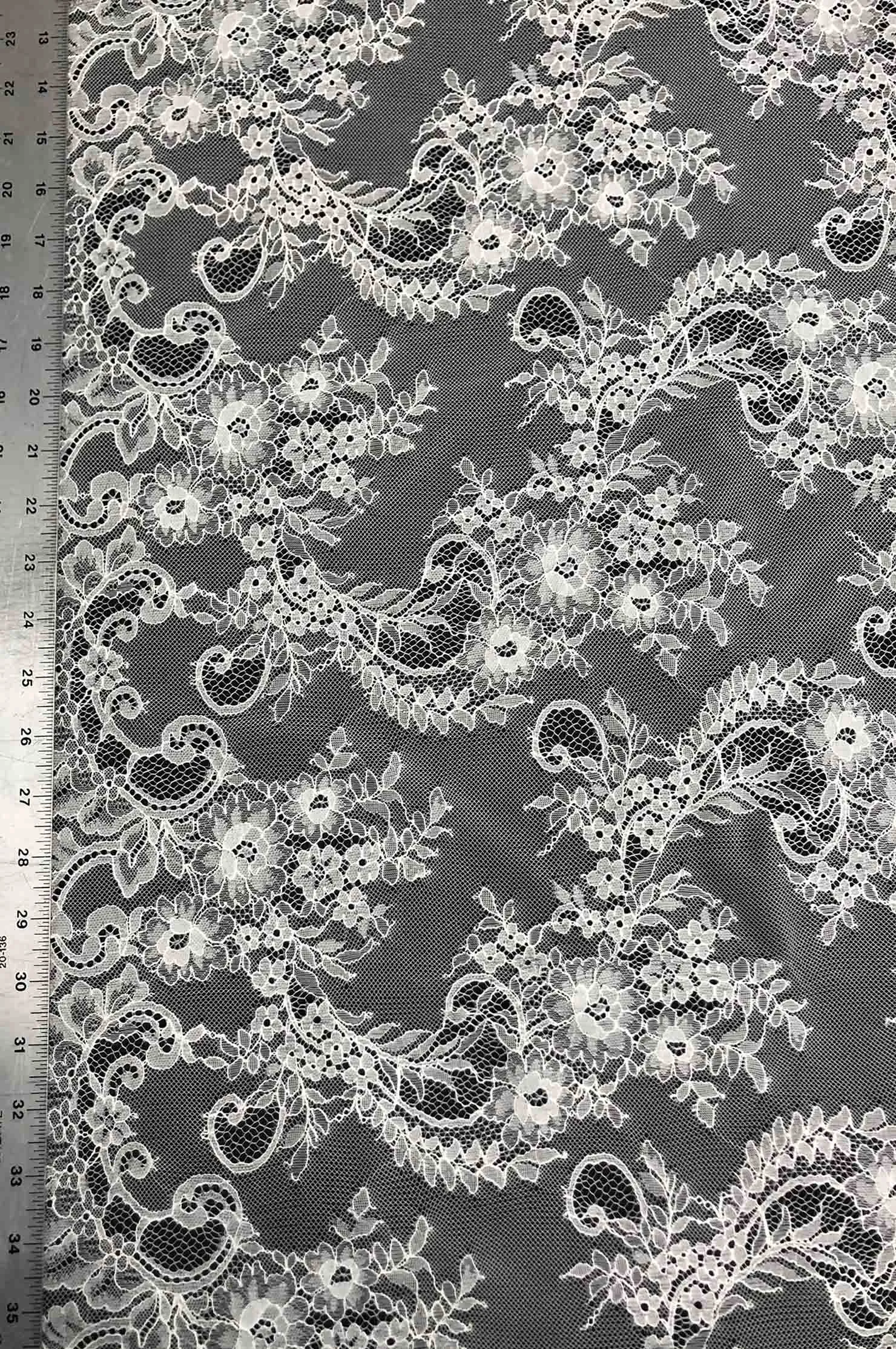 Whisper White French Plain Lace FLP-004/69 Fabric