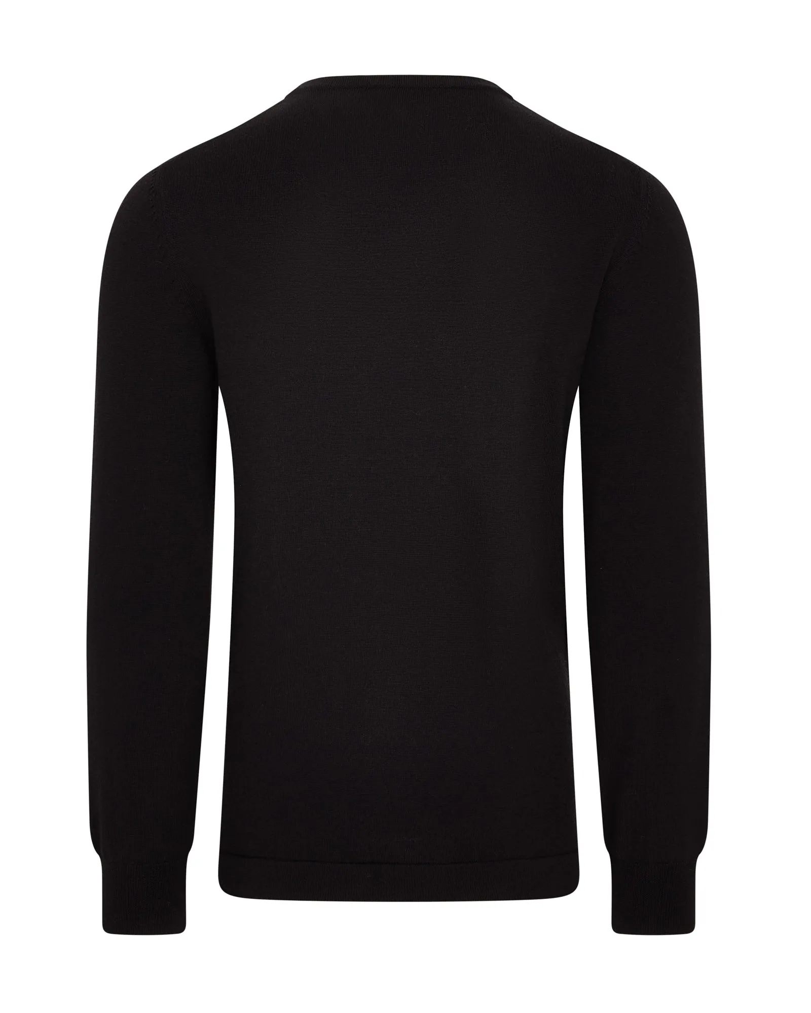 Zattura Travel Wool Crew Neck Knitted Jumper (Black)